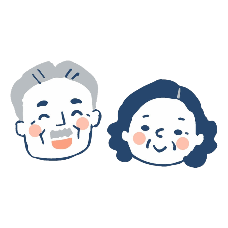 笑顔のご夫婦のイラスト